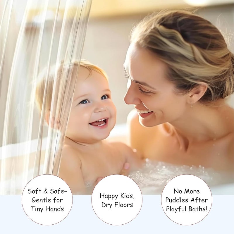 RELY+ + Shower Curtain Liner 72 x 72 | Heavy Clear PEVA, 90 GSM Premium Thickness | Waterproof, Odour-Free, Rustproof Grommets, 3 Magnetic Weights, Eco-Friendly, Standard Fit - Image 5